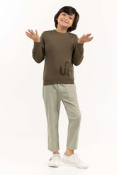 Junior Boy Olive Green Sweater 224 -311-027