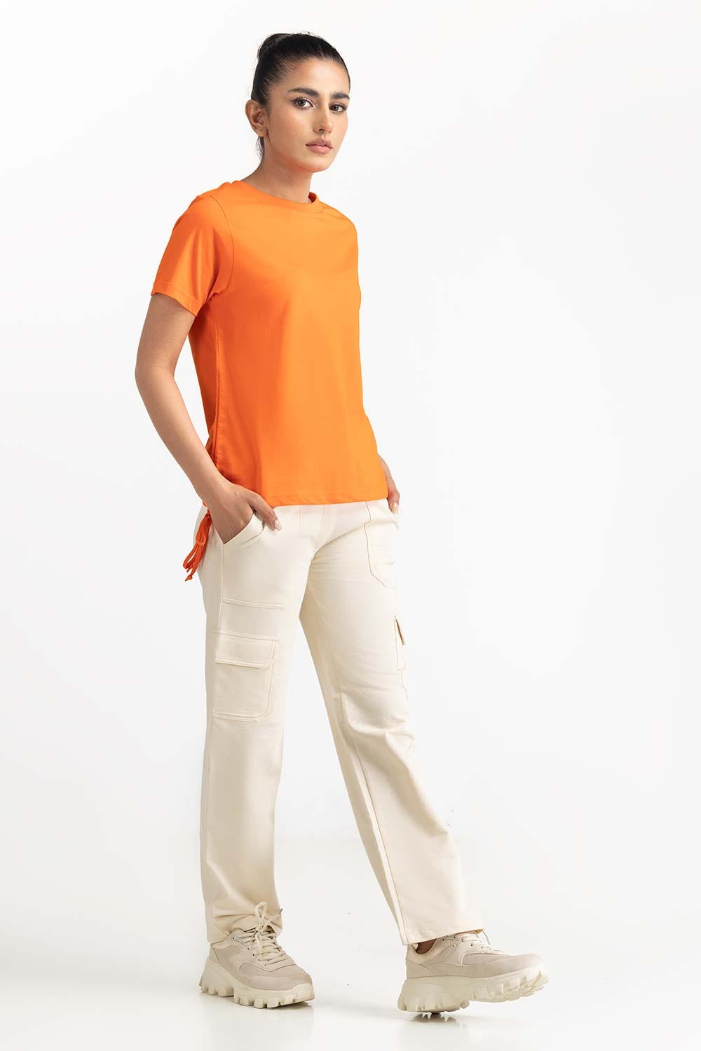 Orange Knit T-Shirt 231-213-004 A