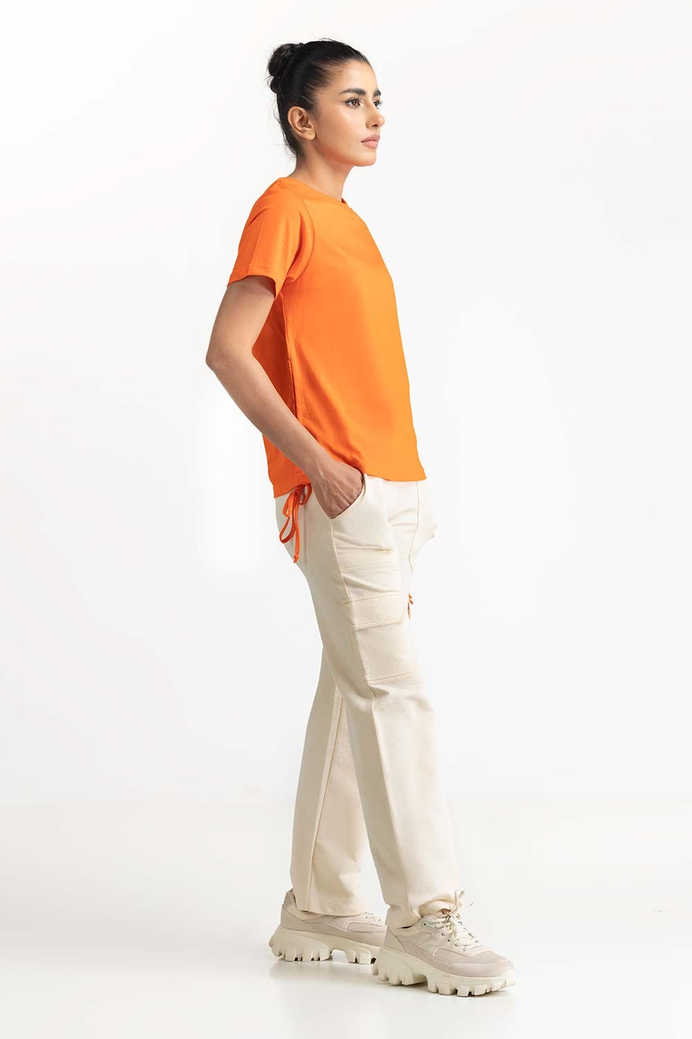 Orange Knit T-Shirt 231-213-004 A