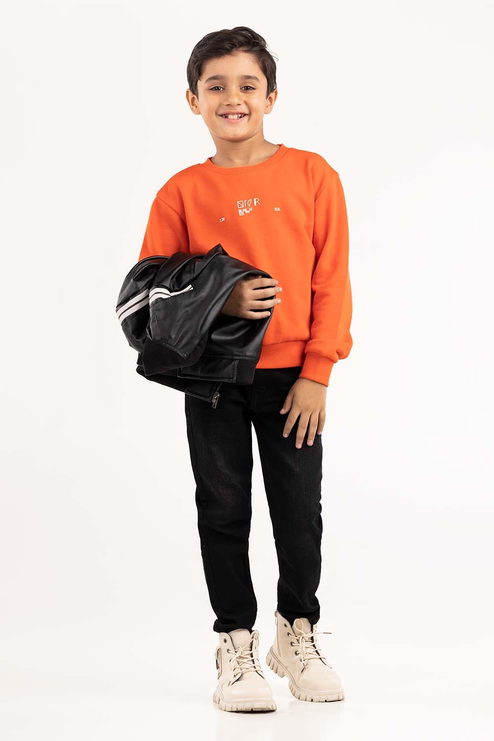 Junior Boy Orange Sweatshirt 224-312-074