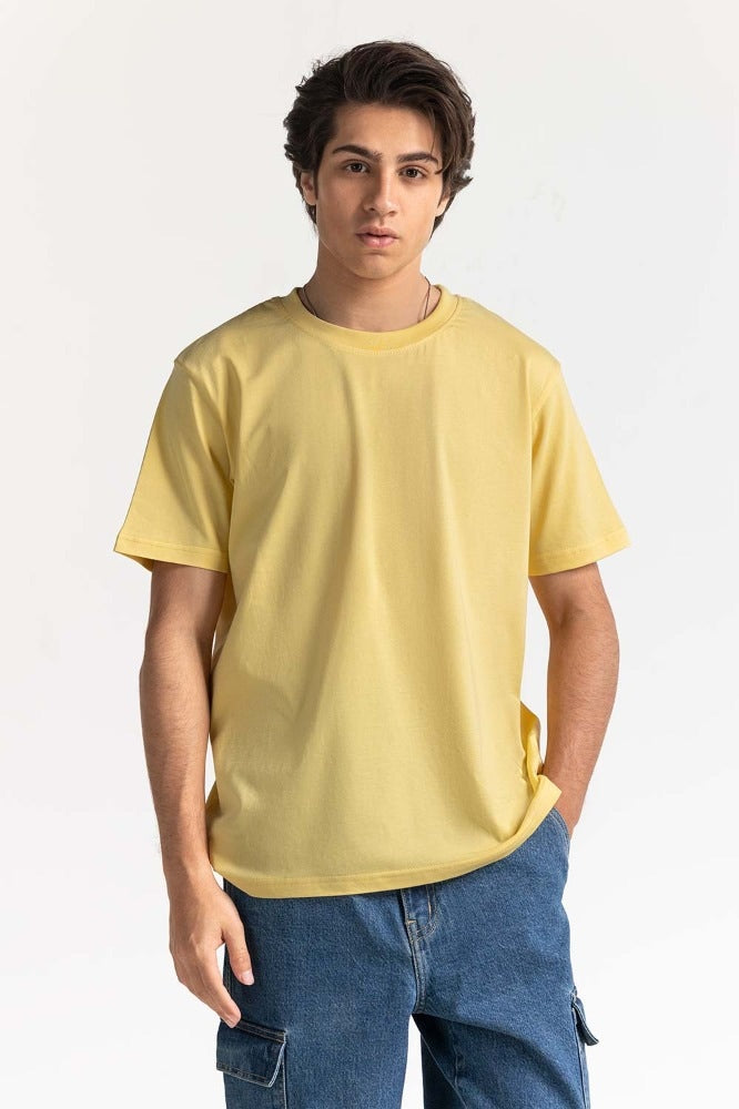 Pale Yellow Basic Tee TS-CNSJ24-073