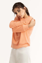 Peach Embroidered Sweatshirt 224-210-001