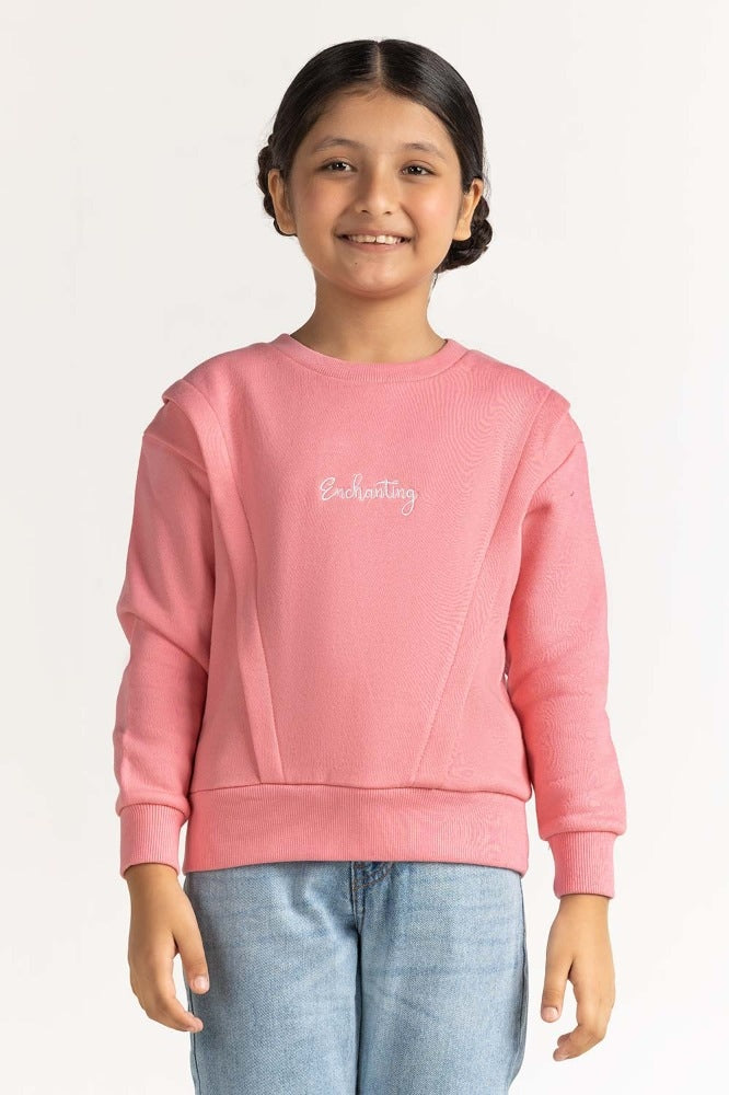 Pink Embroidered Sweatshirt 224-412-005