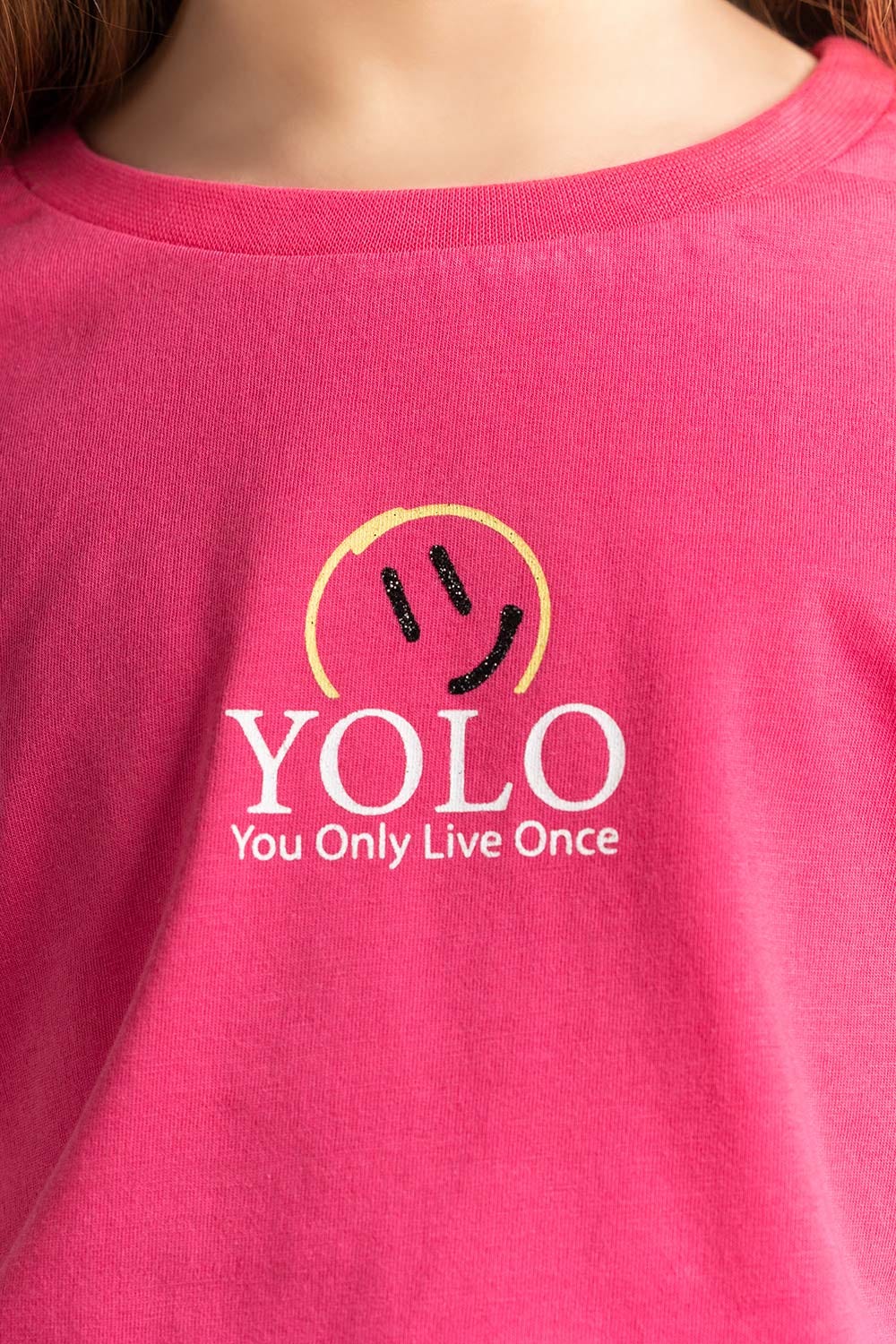 Pink Junior Girl Knit Printed Tee JG-TS-SS24-001