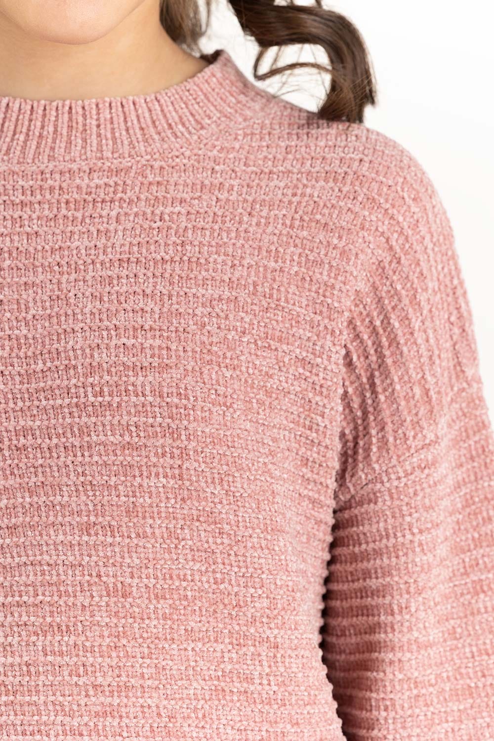 Junior Girl Pink Knit Sweater 224-416-307