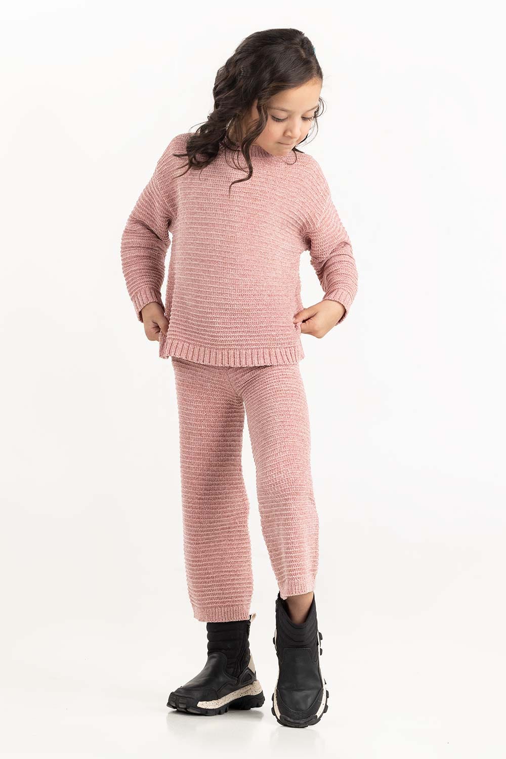 Toddler Girl Pink Knit Sweater 224-616-305