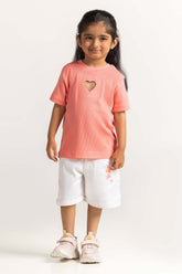 Pink Toddler Girl Knit Printed Tee TG-TS-SS24-002