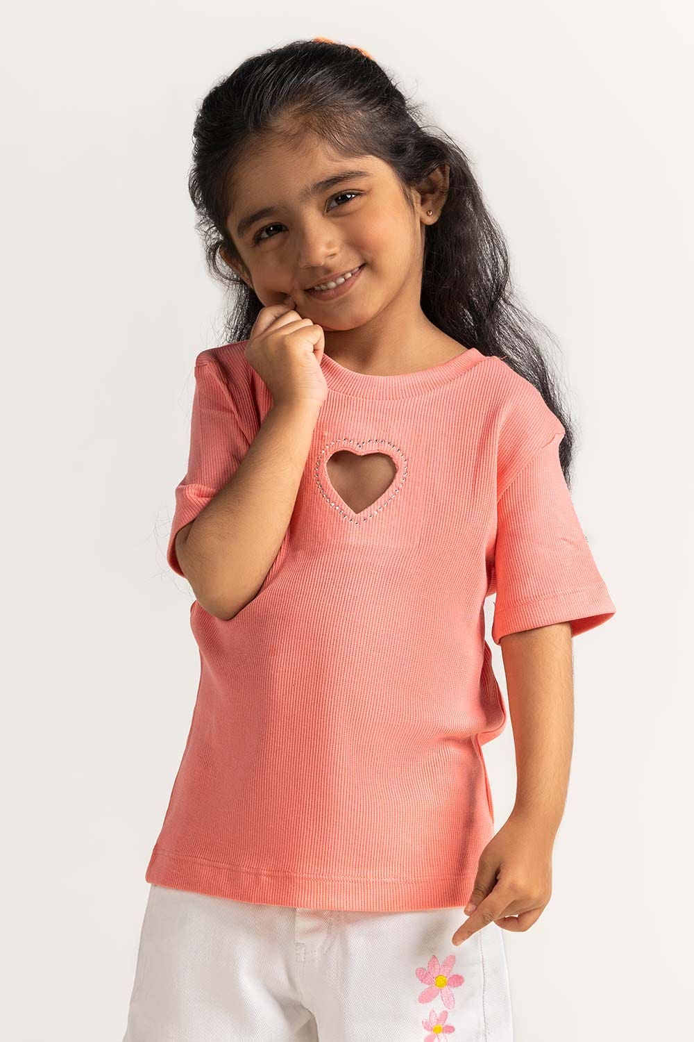 Pink Toddler Girl Knit Printed Tee TG-TS-SS24-002