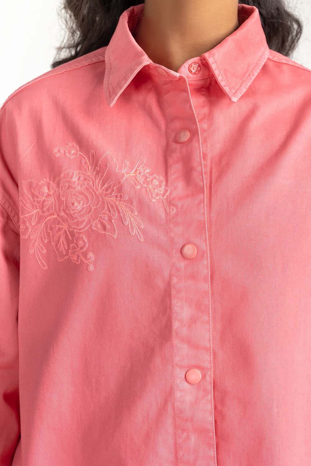 Plumra Pink Non Denim Shirt 224-217-019