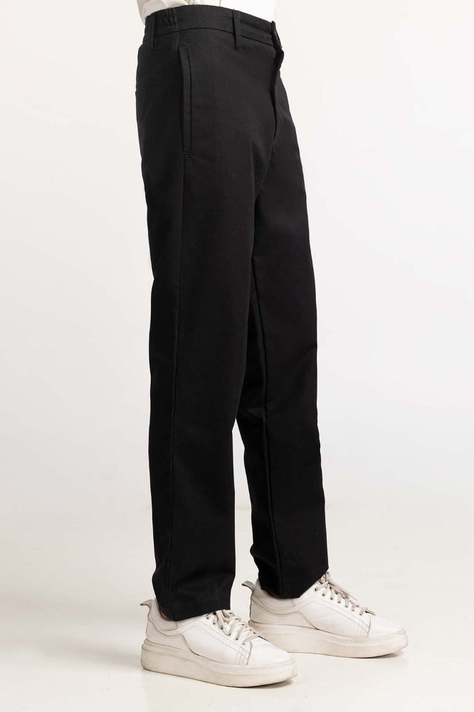 Plush Black Basic Khaki Pant MNTRCSS24007-C