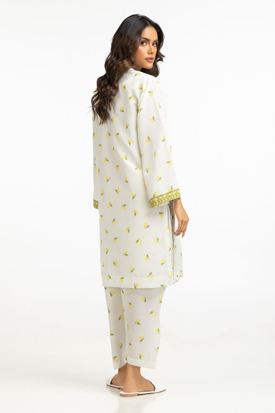 Poly Cambric Printed With Embroidered Co-Ord Set