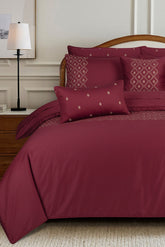 Pomegranate T-400 Embroidered Quilt Cover Set