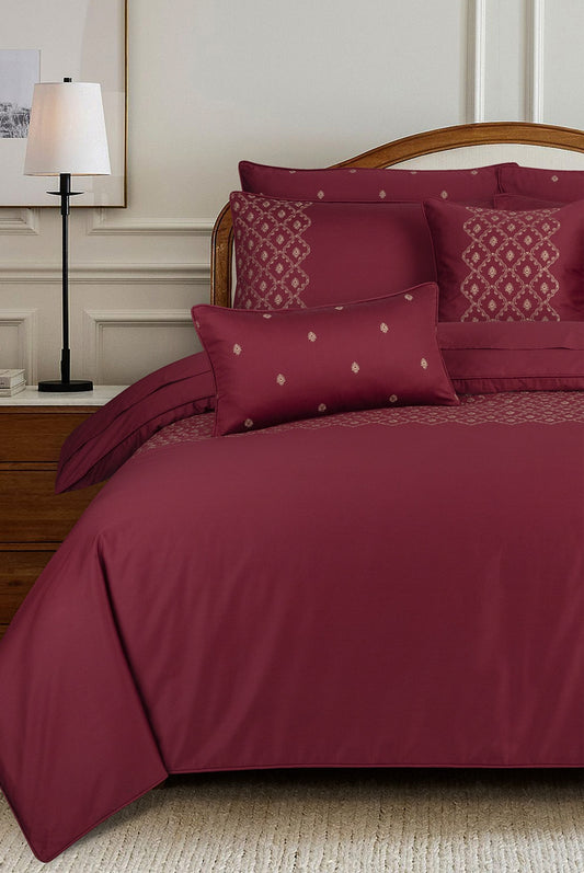 Pomegranate T-400 Embroidered Quilt Cover Set