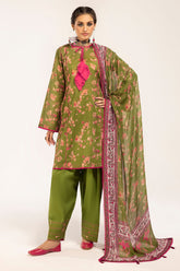 3 Piece Unstitched Printed Lawn Suit with Chiffon Dupatta BM-52039