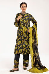 3 Piece Unstitched Printed Lawn Suit with Chiffon Dupatta BM-52040