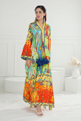 1 Piece Unstitched Cotton Silk Kaftan KFN-52001