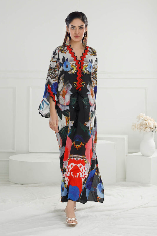 1 Piece Unstitched Cotton Silk Kaftan KFN-52002