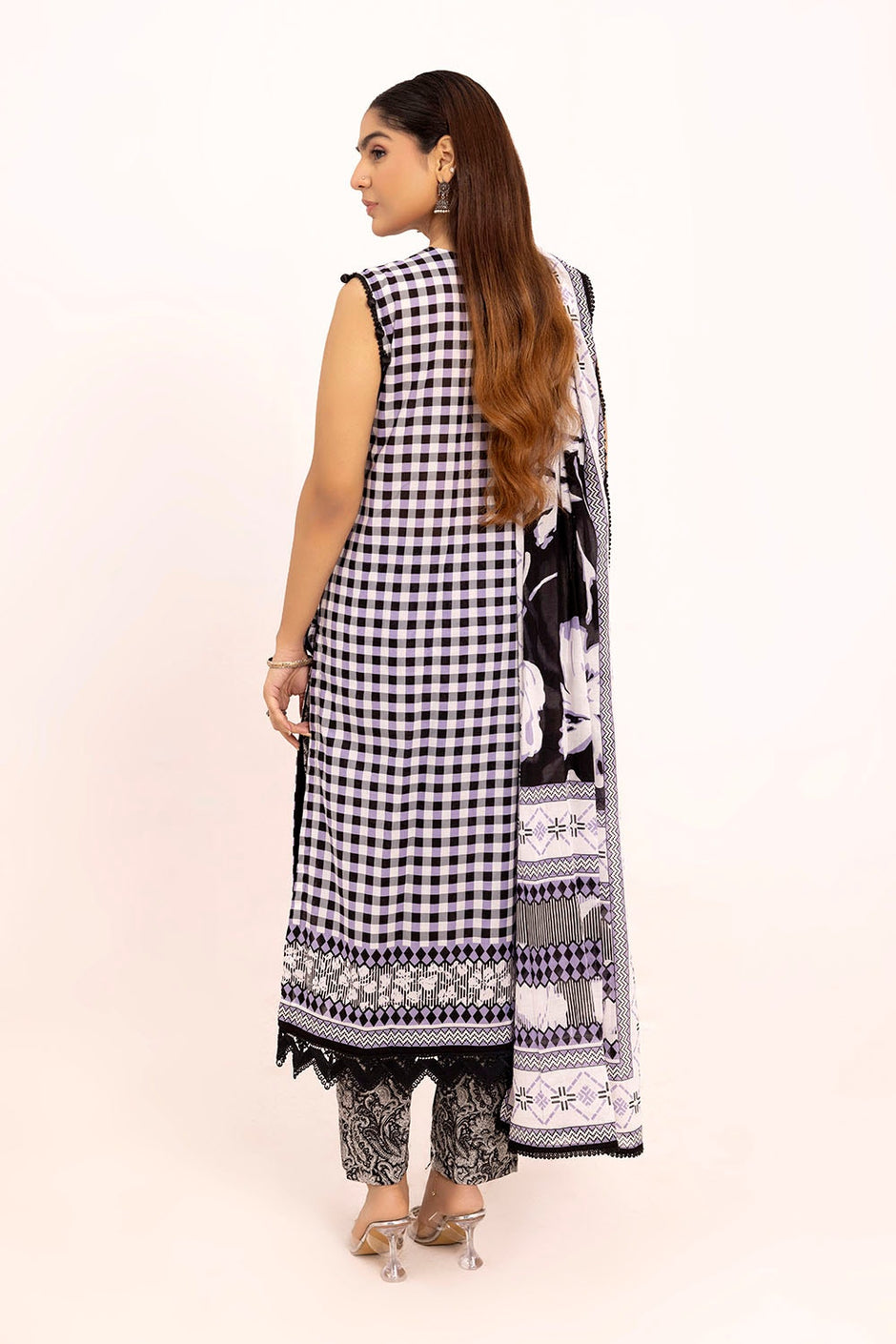 3 Piece Unstitched Embroidered Printed Lawn Suit
