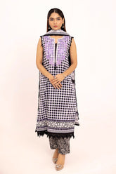 3 Piece Unstitched Embroidered Printed Lawn Suit B-52017