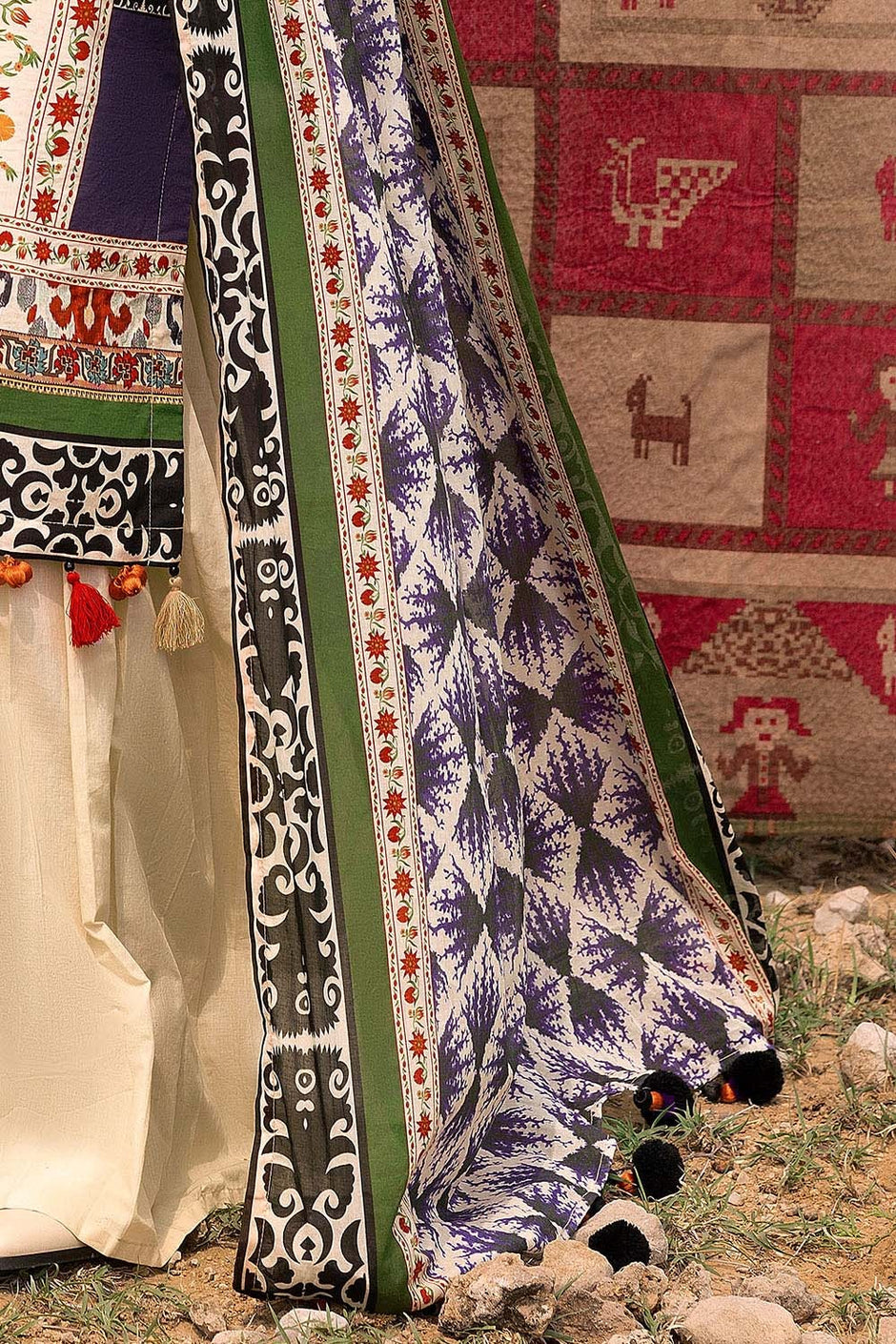 3 Piece Unstitched Embroidered Printed Lawn Suit with Printed Lawn Dupatta