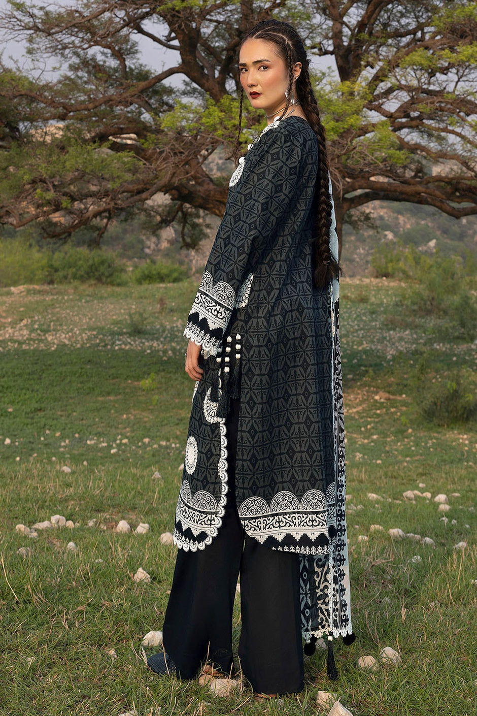 3 Piece Unstitched Printed Lawn Suit with Embroidered Lawn Dupatta