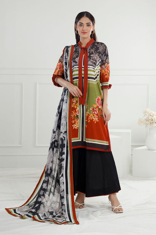 3 Piece Unstitched Printed Lawn Suit with Printed Lawn Dupatta CL-52570