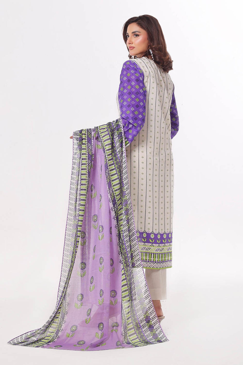 3 Piece Unstitched Printed Lawn Suit