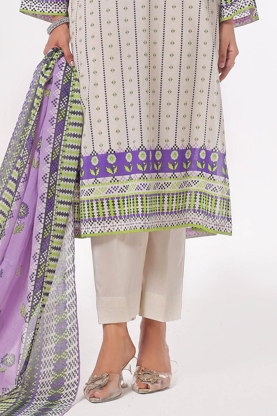 3 Piece Unstitched Printed Lawn Suit
