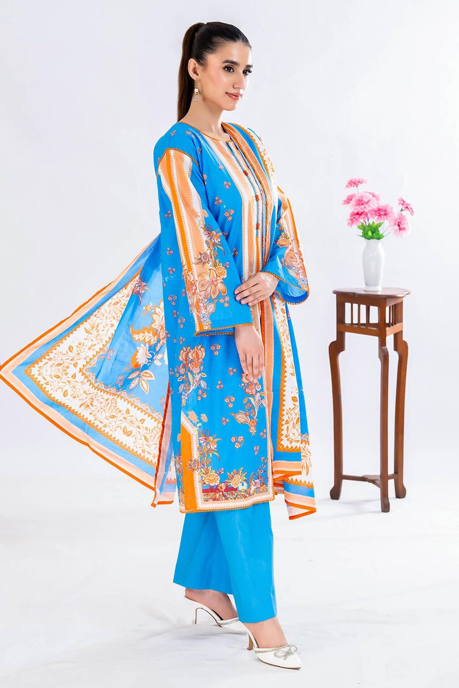 3 Piece Unstitched Printed Lawn Suit