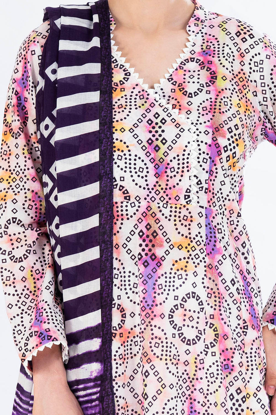 3 Piece Unstitched Printed Lawn Suit