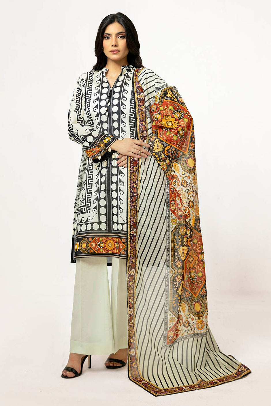 3 Piece Unstitched Printed Lawn Suit