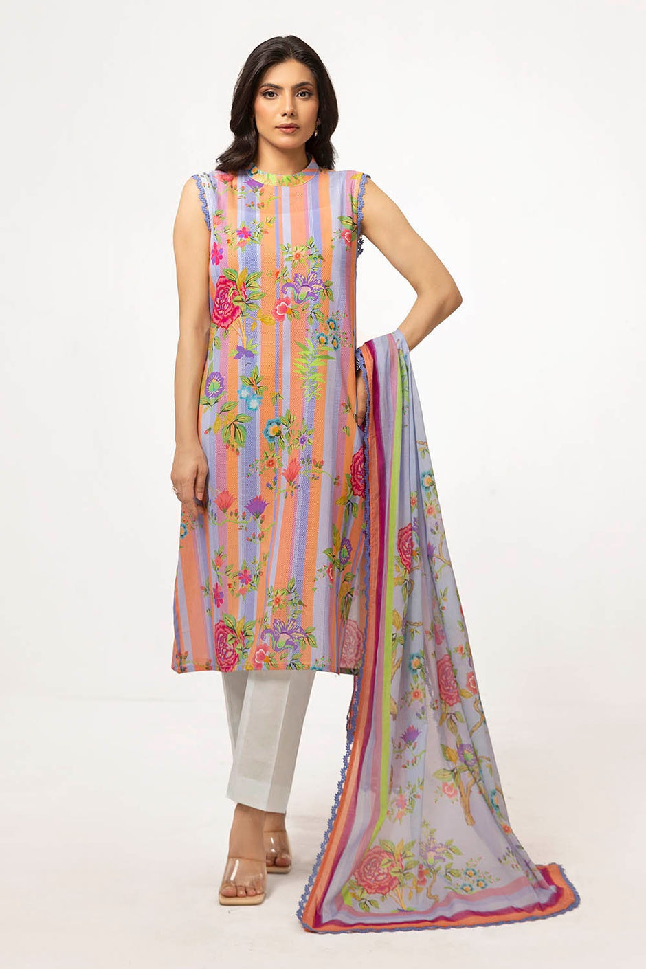 3 Piece Unstitched Printed Lawn Suit
