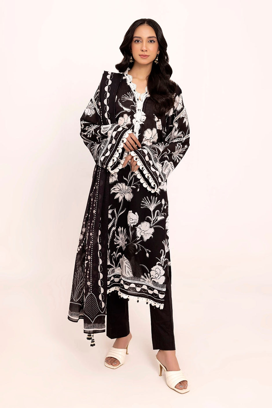 3 Piece Unstitched Printed Lawn Suit