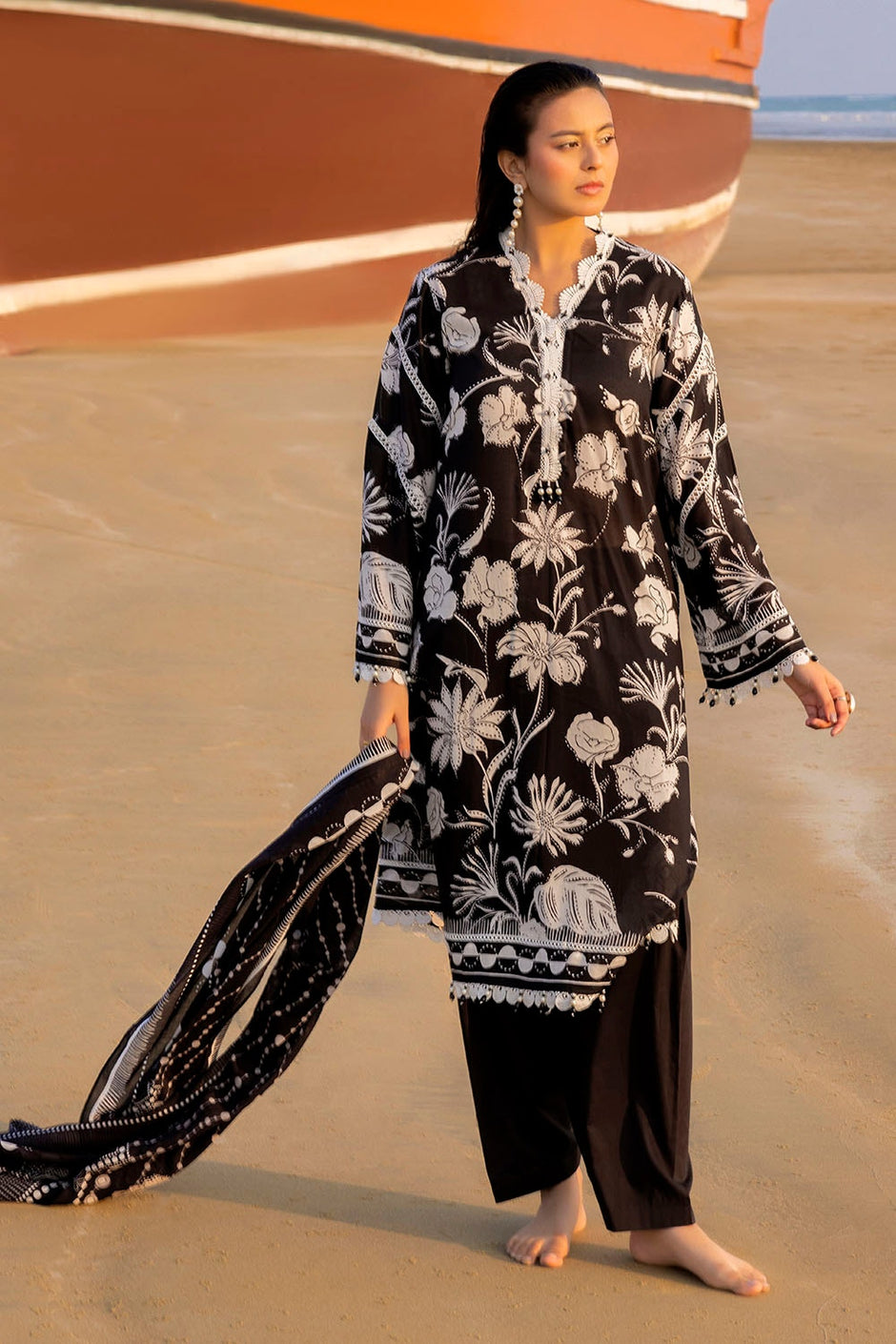 3 Piece Unstitched Printed Lawn Suit
