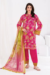3 Piece Unstitched Printed Lawn suit CLP-52008