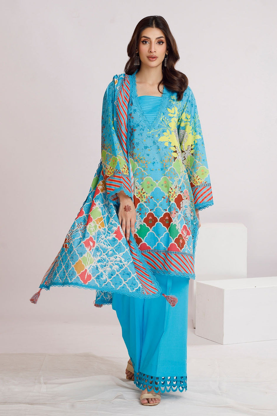 3 Piece Unstitched Printed Lawn Suit