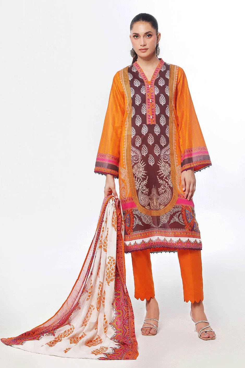 3 Piece Unstitched Printed Lawn Suit