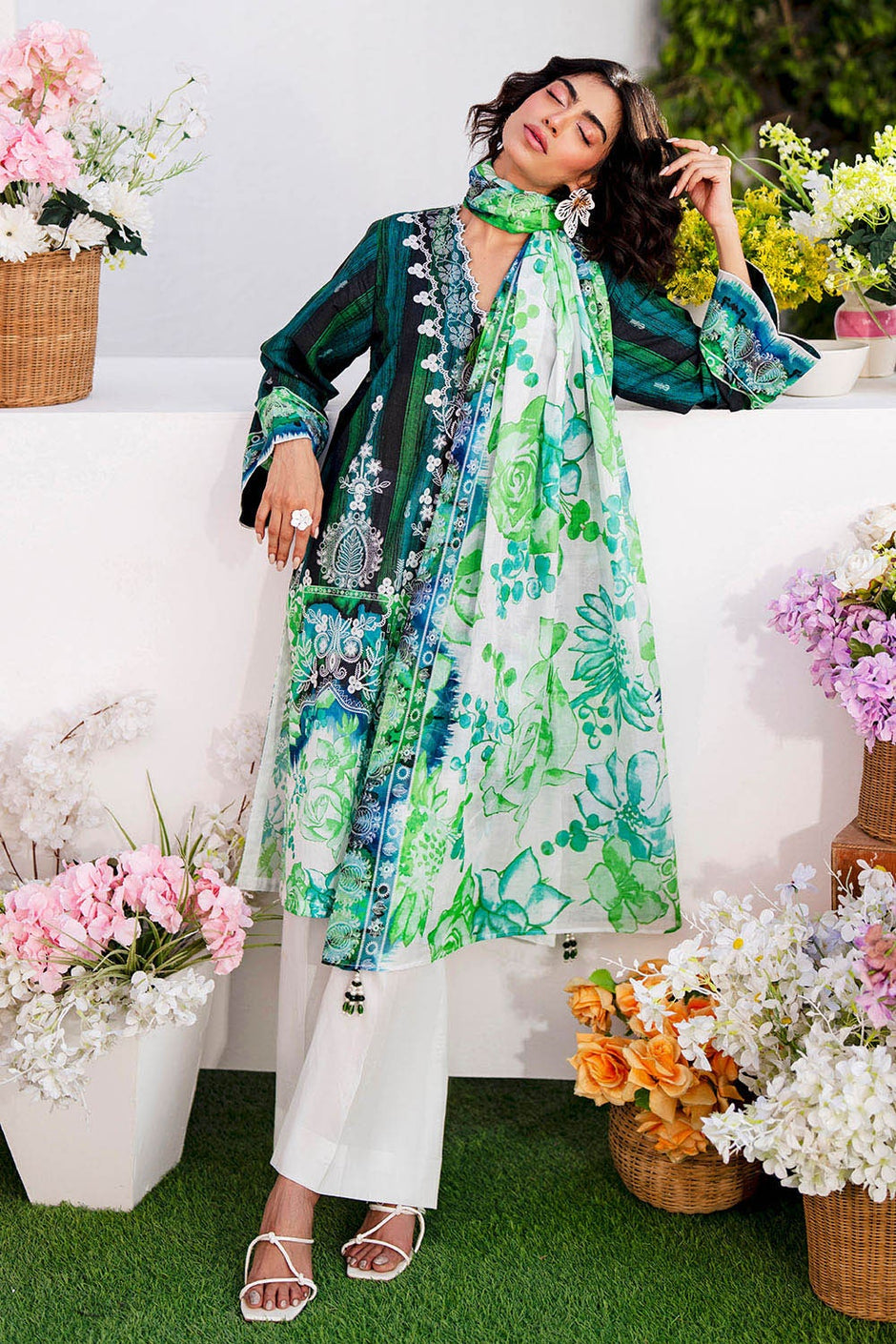 3 Piece Unstitched Printed Lawn Suit
