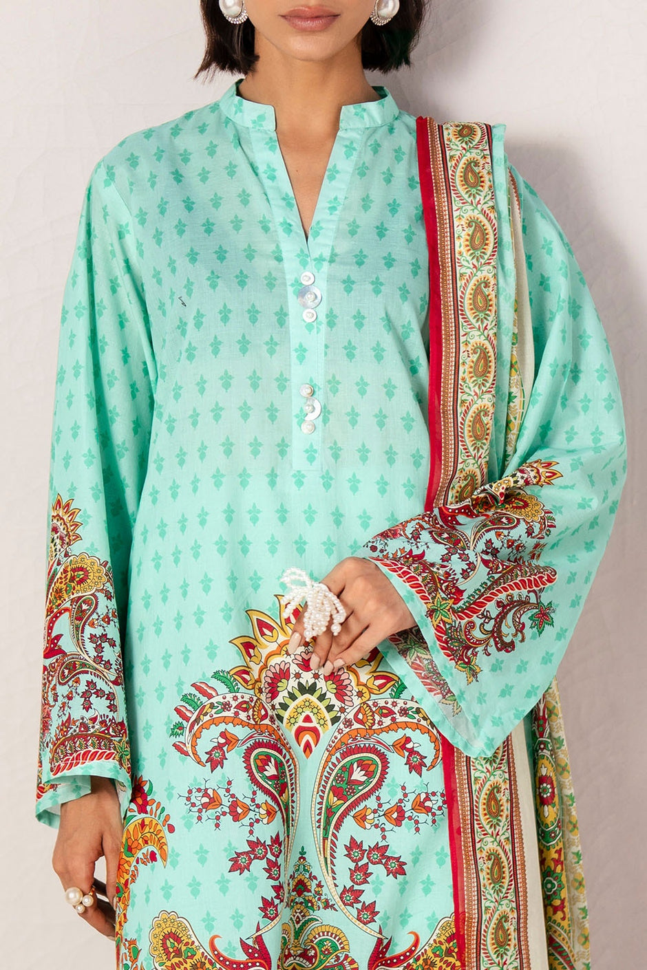 3 Piece Unstitched Printed Lawn Suit