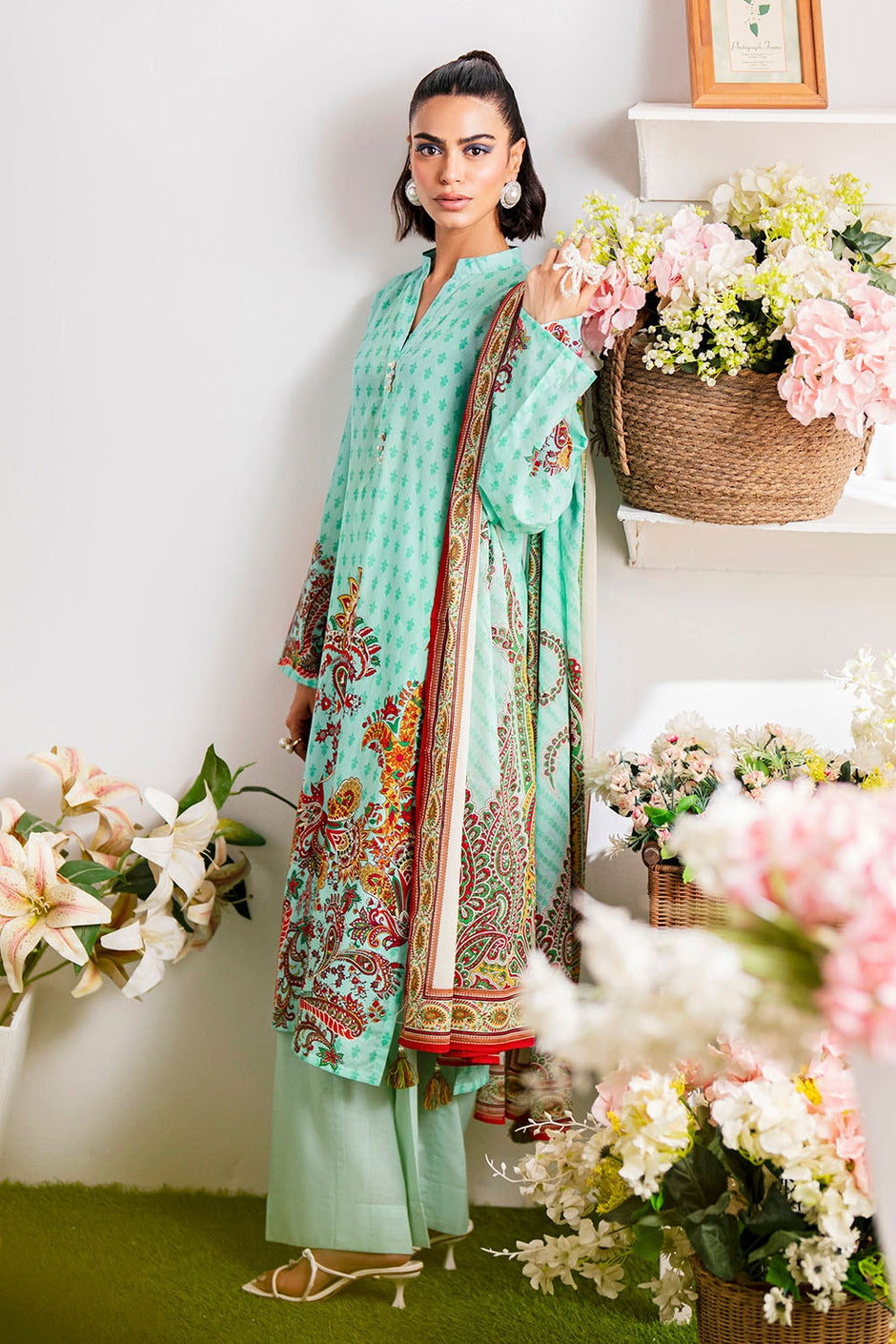 3 Piece Unstitched Printed Lawn Suit