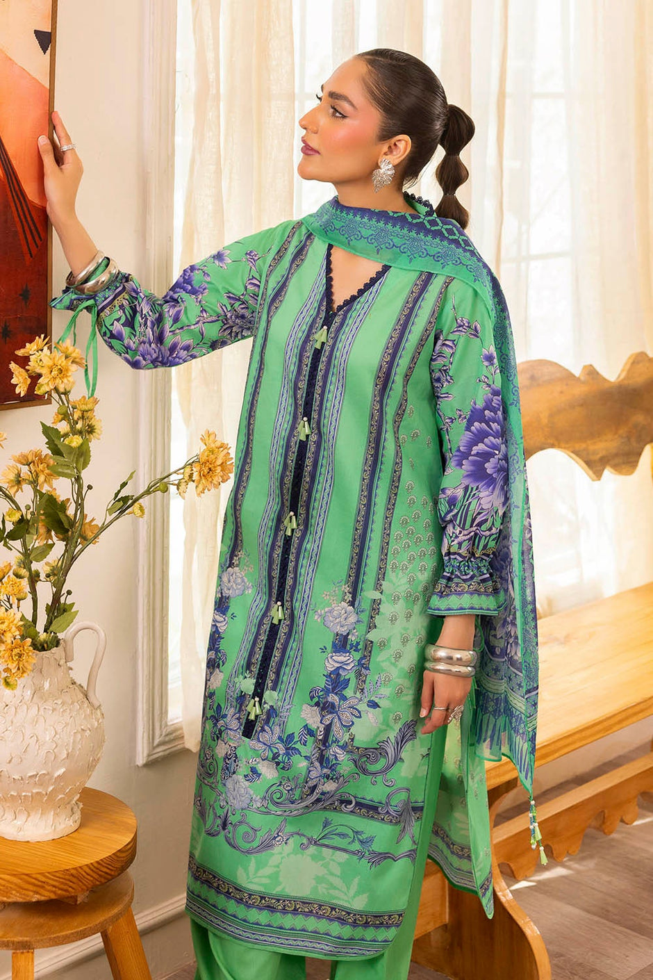 3 Piece Unstitched Printed Lawn Suit