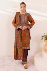3 Piece Unstitched Embroidered Raw Silk Printed Suit SP-52073