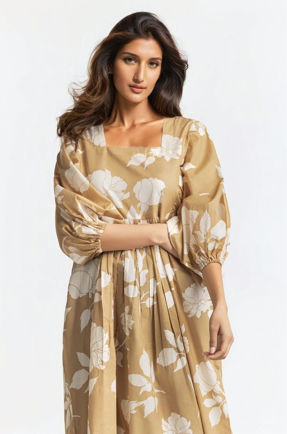 Printed Square-Neck Dress WM-DRS-SS24-027