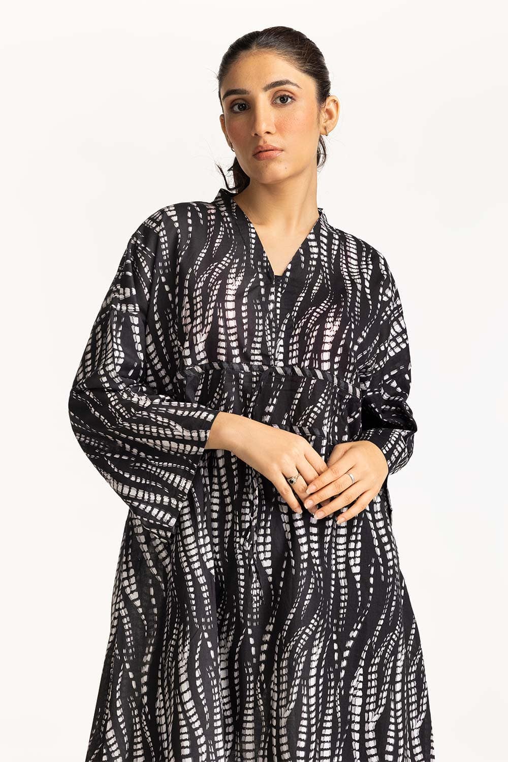 Printed V-Neck Dress WM-DRS-SS24-025