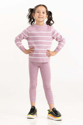 Toddler Girl Purple Knit Legging 224-616-302