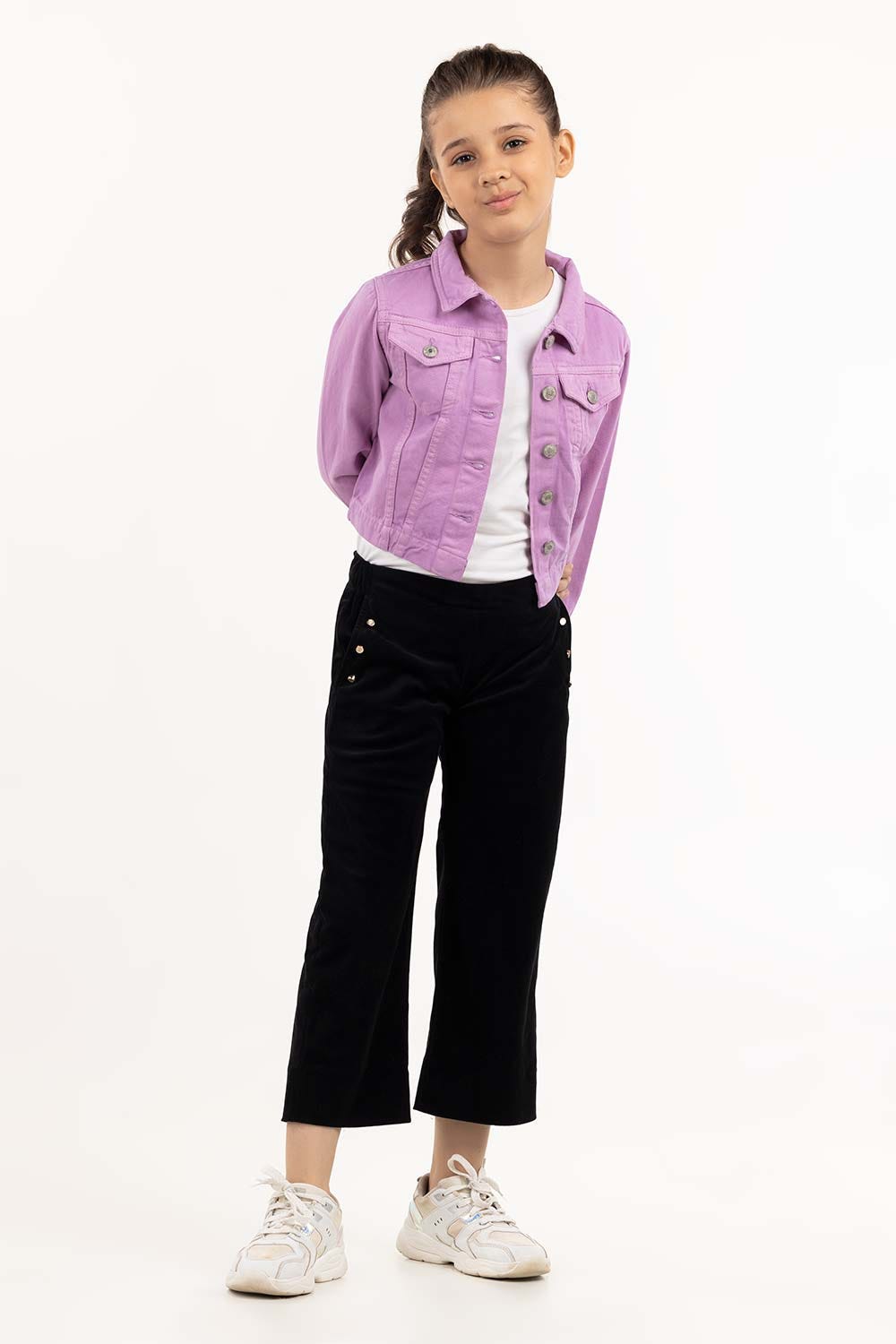 Girls Purple Non Denim Jacket 224-410-058