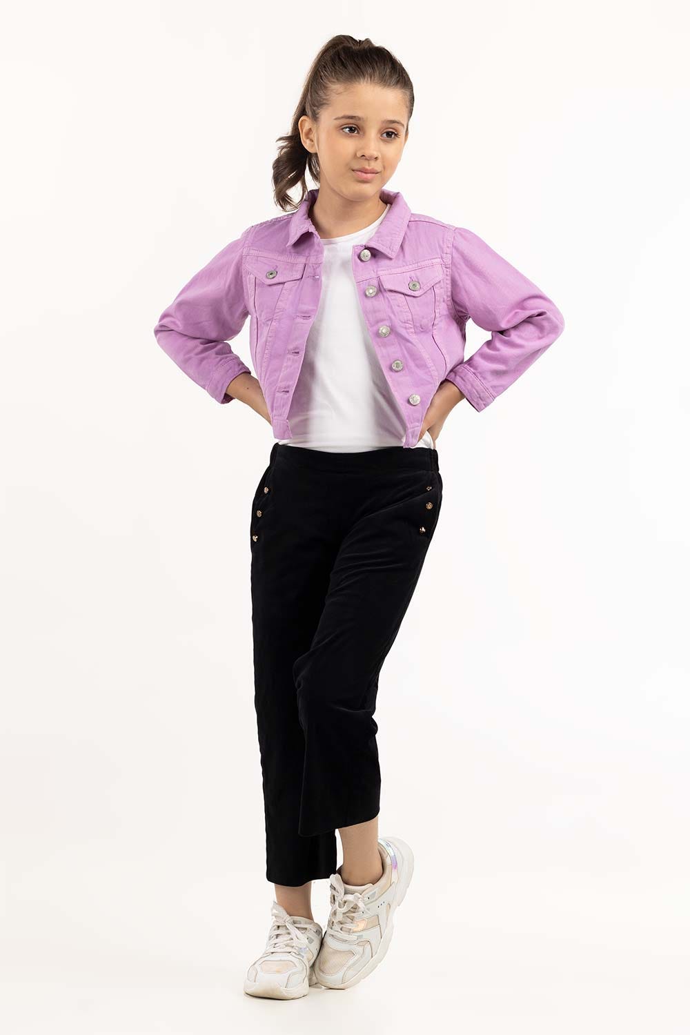 Girls Purple Non Denim Jacket 224-410-058