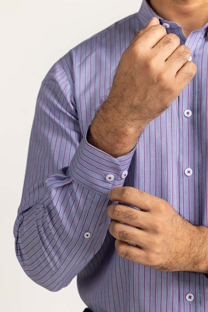 Purple Stripe Formal Shirt MN-FS-YD24-051