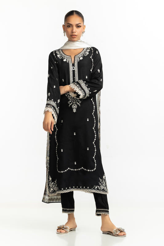 Raw Silk Embroidered Shirt And Trouser IPST-44594