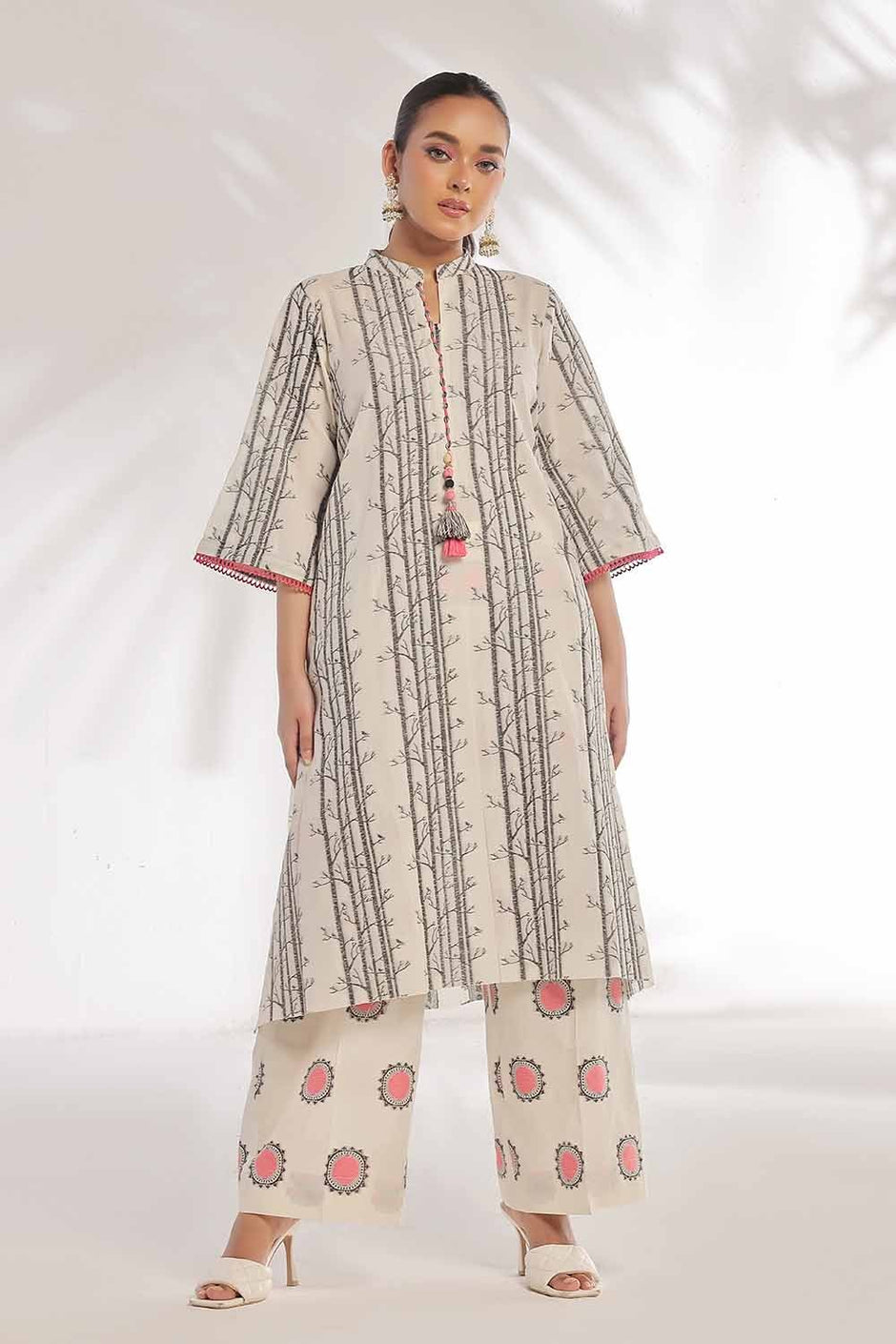 2 Piece Unstitched Jacquard Printed Suit